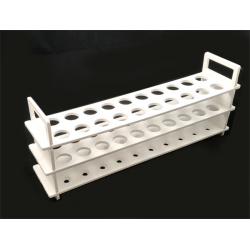 Test Tube Rack, White And Clear (Abs Polymer) 20 Holes