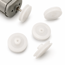 White Plastic Motor Pulley Sheave, 18 mm